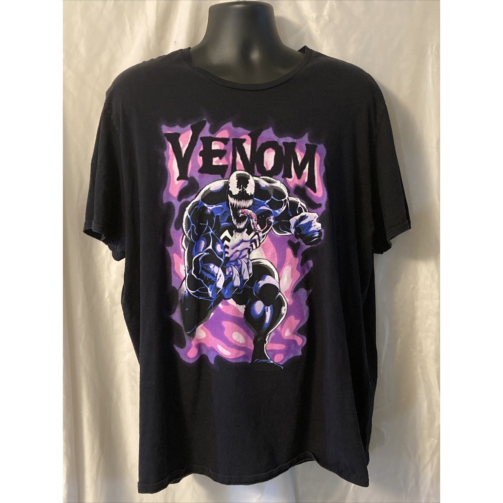 Marvel Mad‎ Engine Venom Purple Smoke Short Sleeve Black T-Shirt Size 2XL XXL